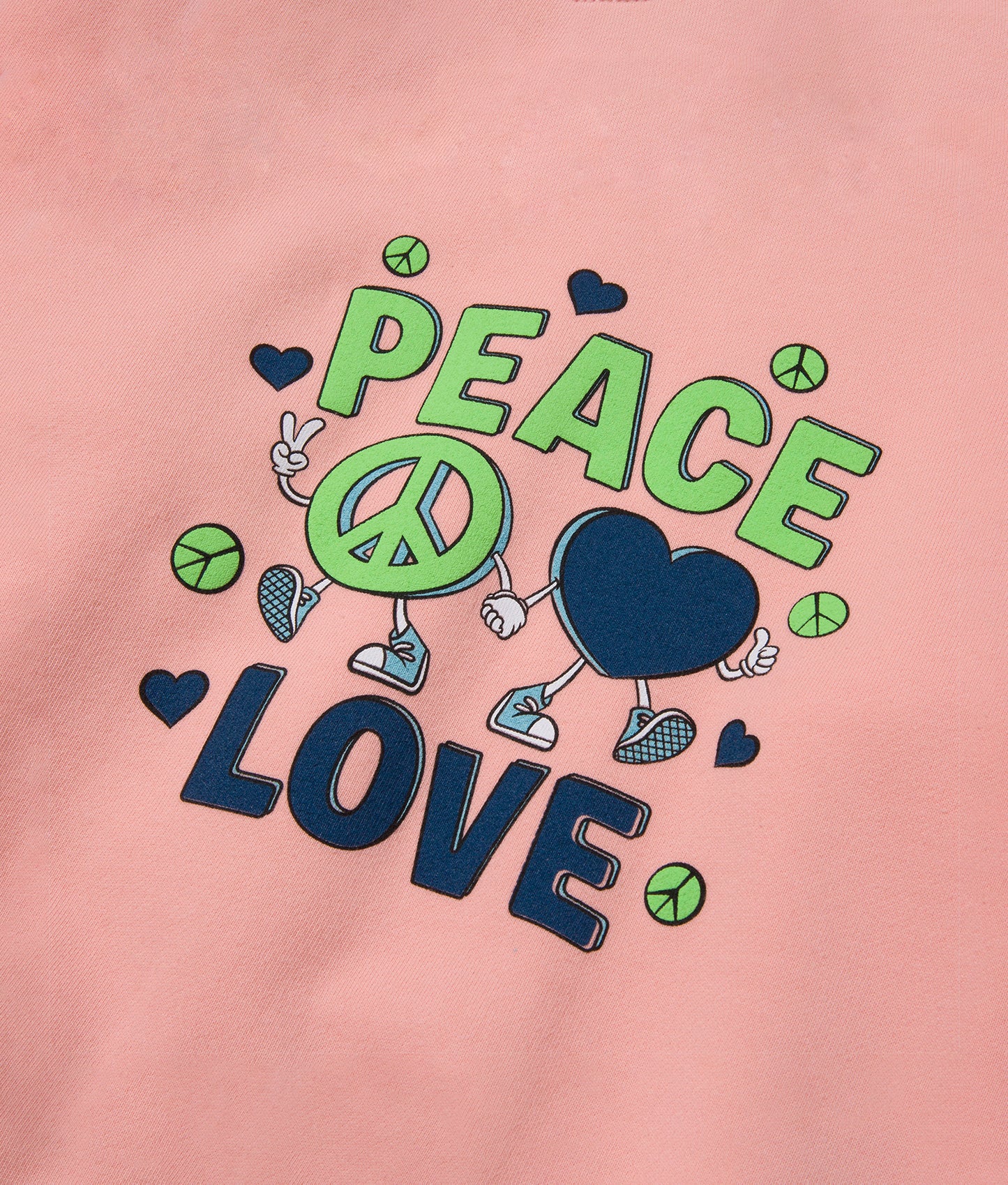 Salmon Peace & Love Crewneck