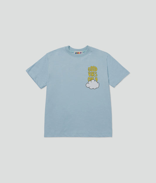 Sky Blue Good Vibes Only Short Sleeve T-Shirt
