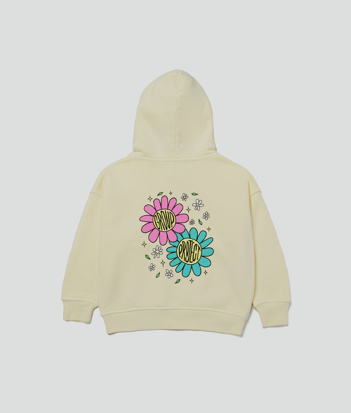 Soft Yellow Group Project Flower Hoodie Zip Up