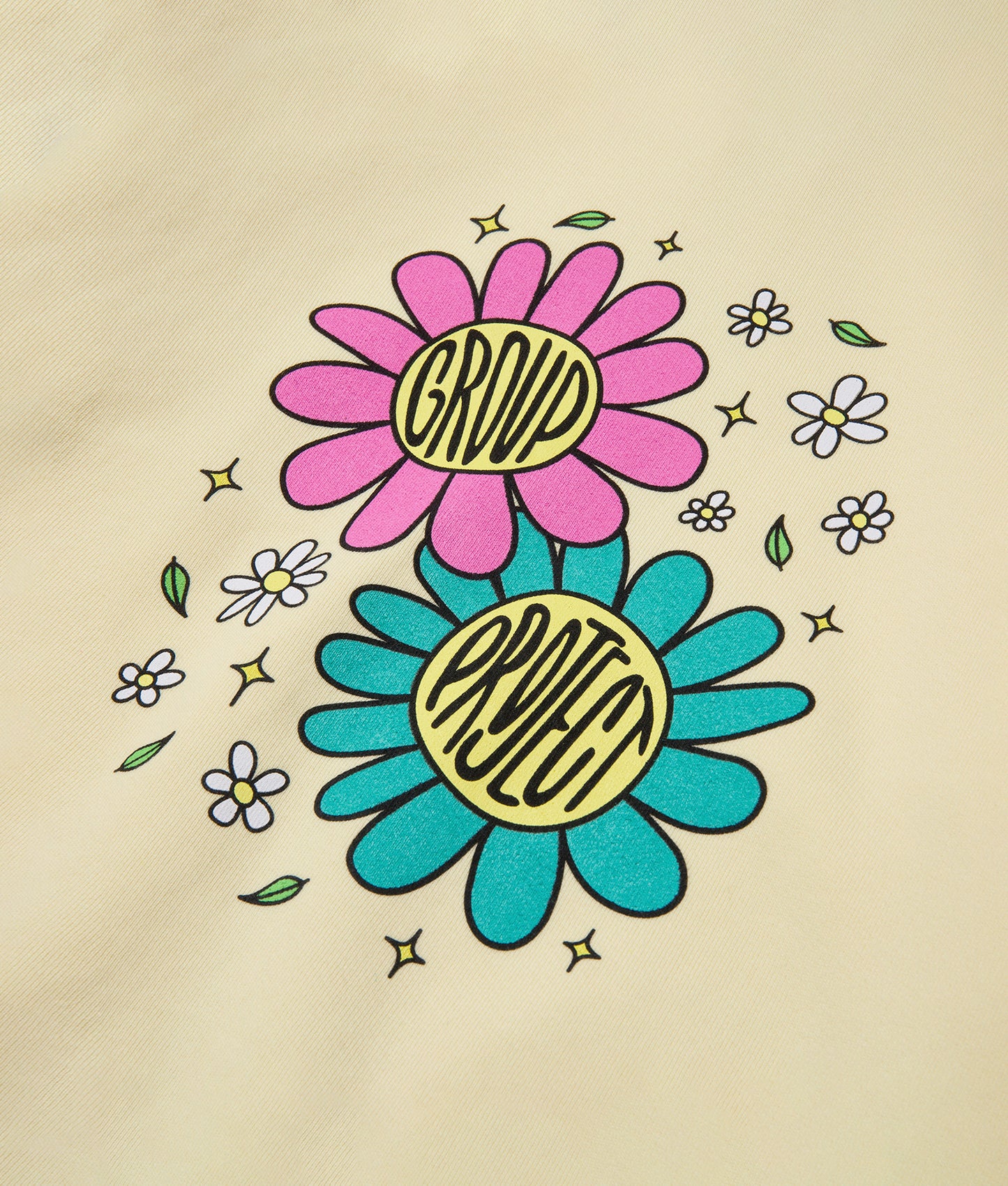 Soft Yellow Group Project Flower Hoodie Zip Up