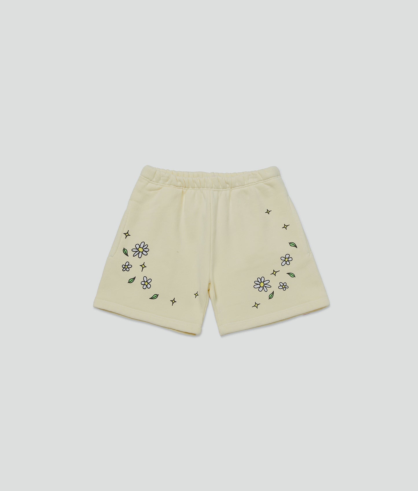 Soft Yellow Graphic Sweatshorts