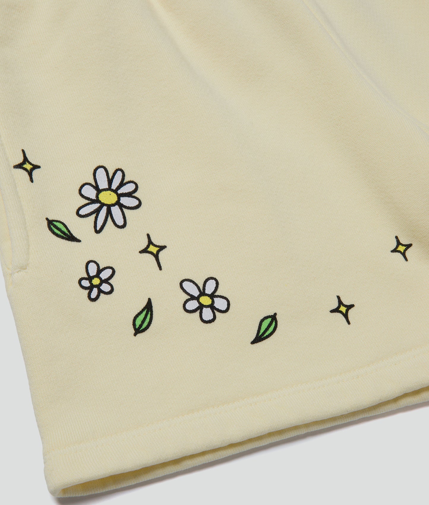 Soft Yellow Graphic Sweatshorts