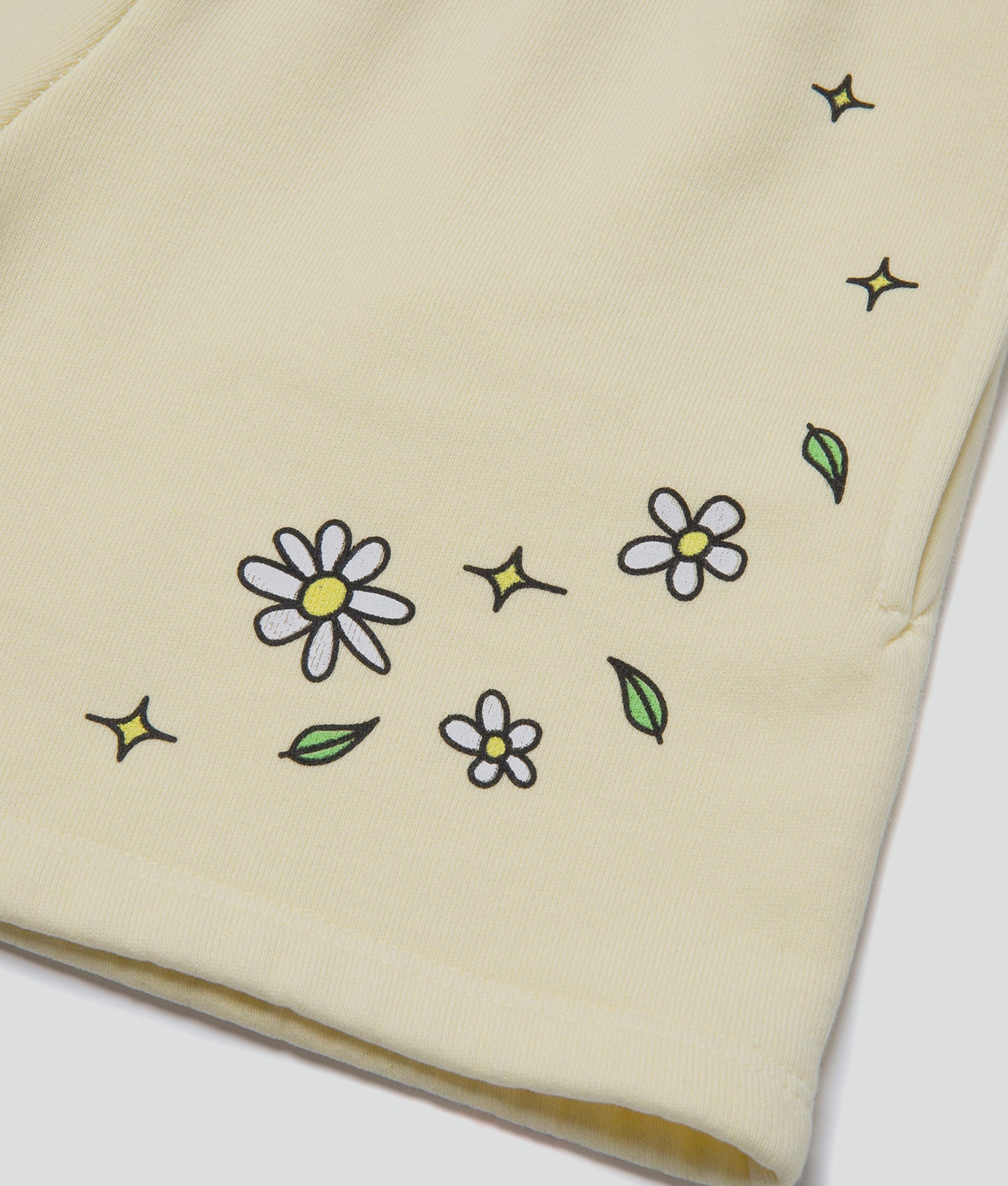 Soft Yellow Graphic Sweatshorts