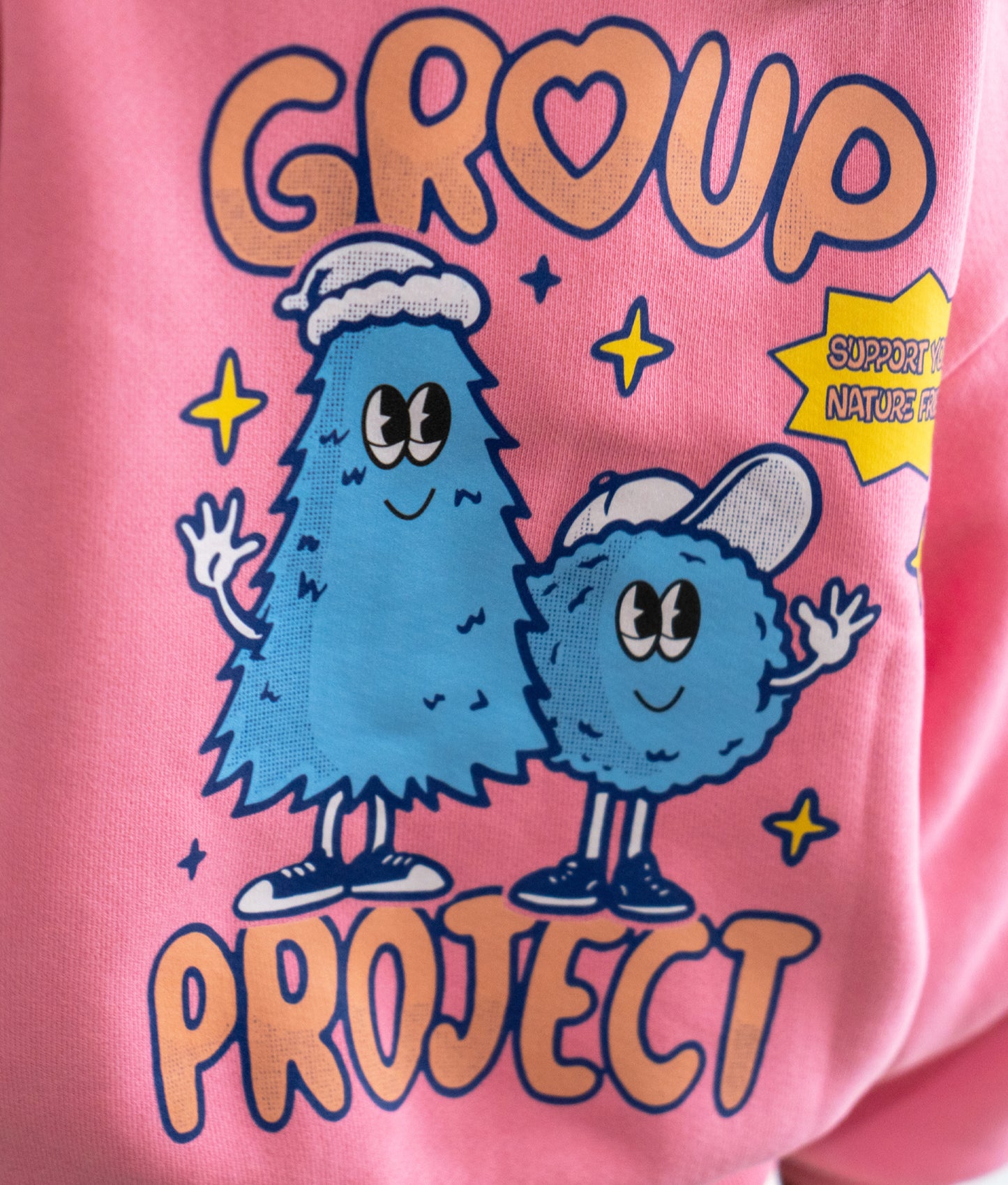 Earth Logo Strawberry Pink Half Zip Crewneck