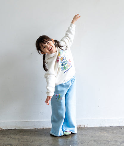 Earth Logo Cloud Blue Wide Leg Sweatpants