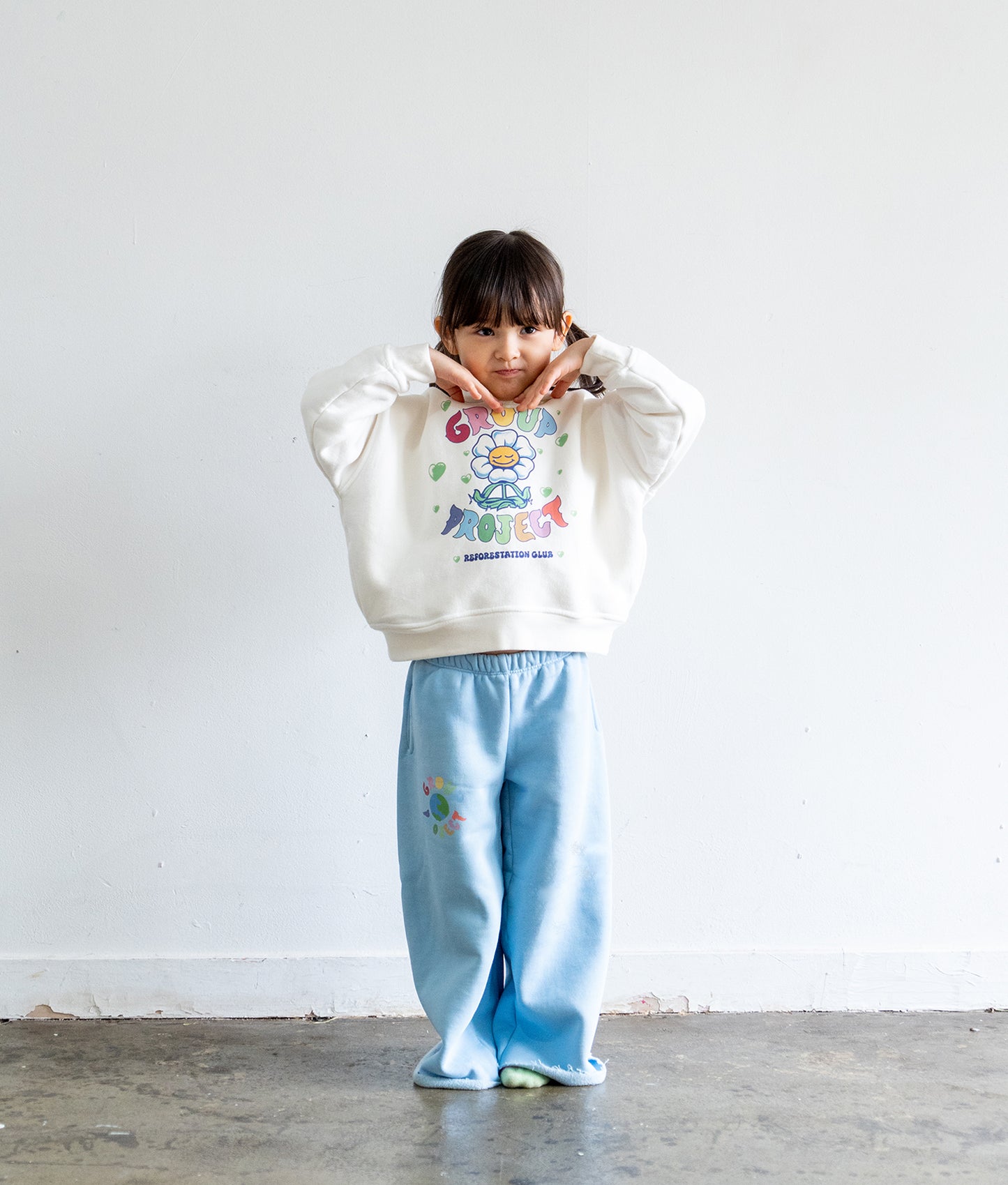 Earth Logo Cloud Blue Wide Leg Sweatpants