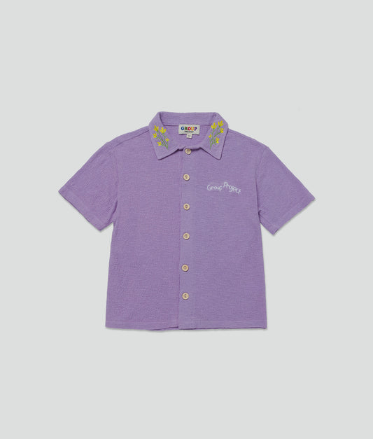 Lavender Short Sleeve Button Up Shirt