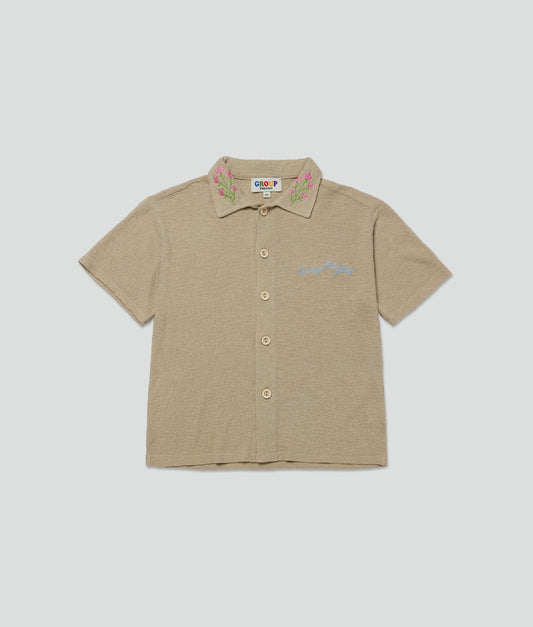 Sand Short Sleeve Button Up Shirt