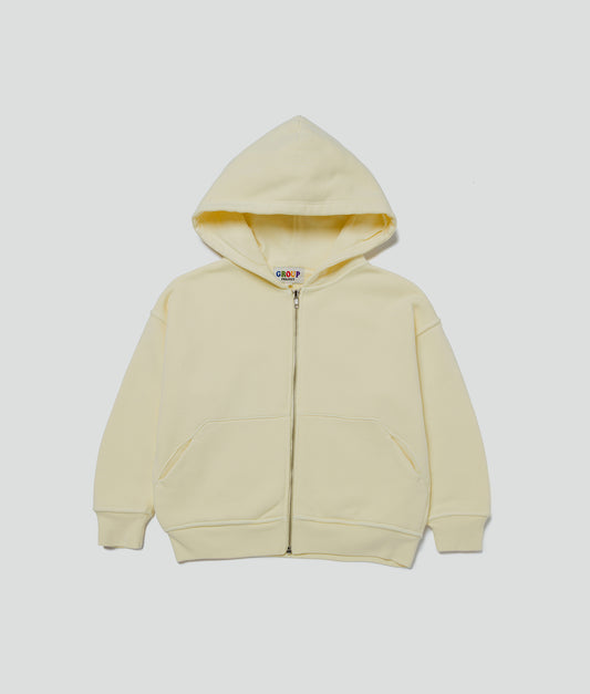 Soft Yellow Group Project Flower Hoodie Zip Up