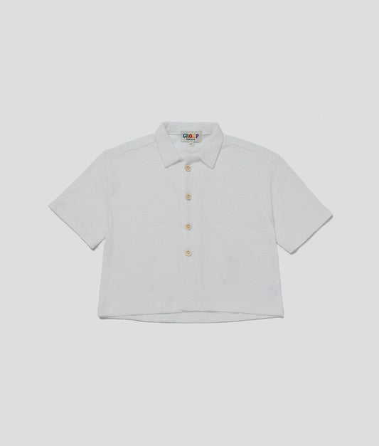 White Short Sleeve Button Up Shirt