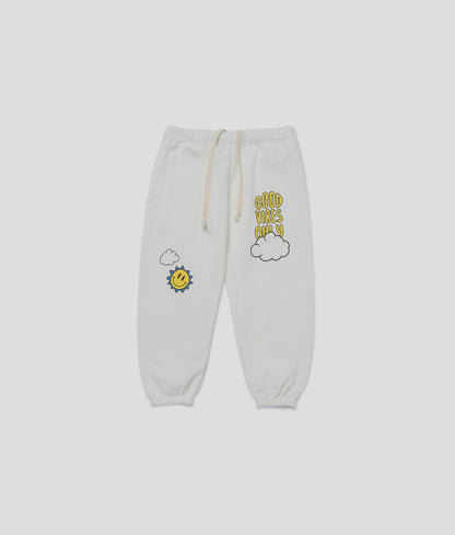 White Good Vibes Only Sweatpants